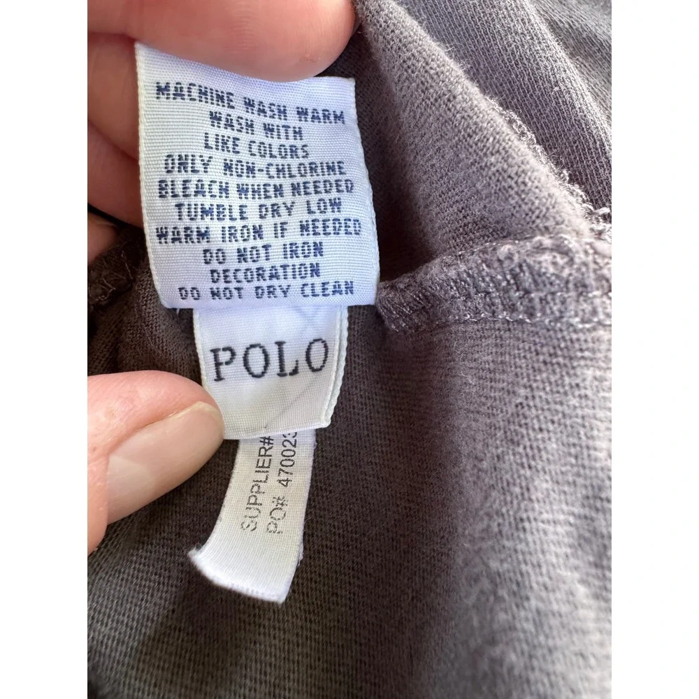 Polo Ralph Lauren Classic Gray Long Sleeve T-Shirt Red‎ Pony Logo 2XLT Tall